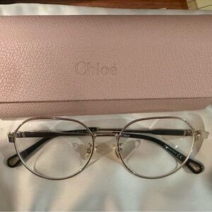 Chloe Gold and Black Glasses